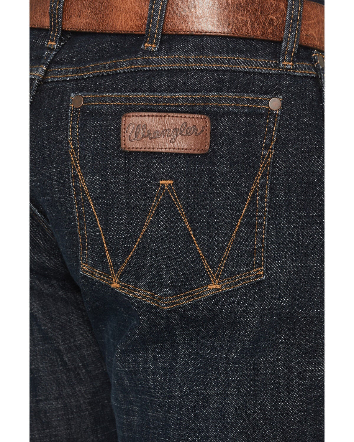 Image #4 - Wrangler Retro Men's Dax Dark Wash Slim Bootcut Stretch Denim Jeans, Indigo, hi-res