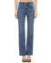 Image #1 - Cello Women's Medium Wash Button Kick Flare Jeans, Blue, hi-res