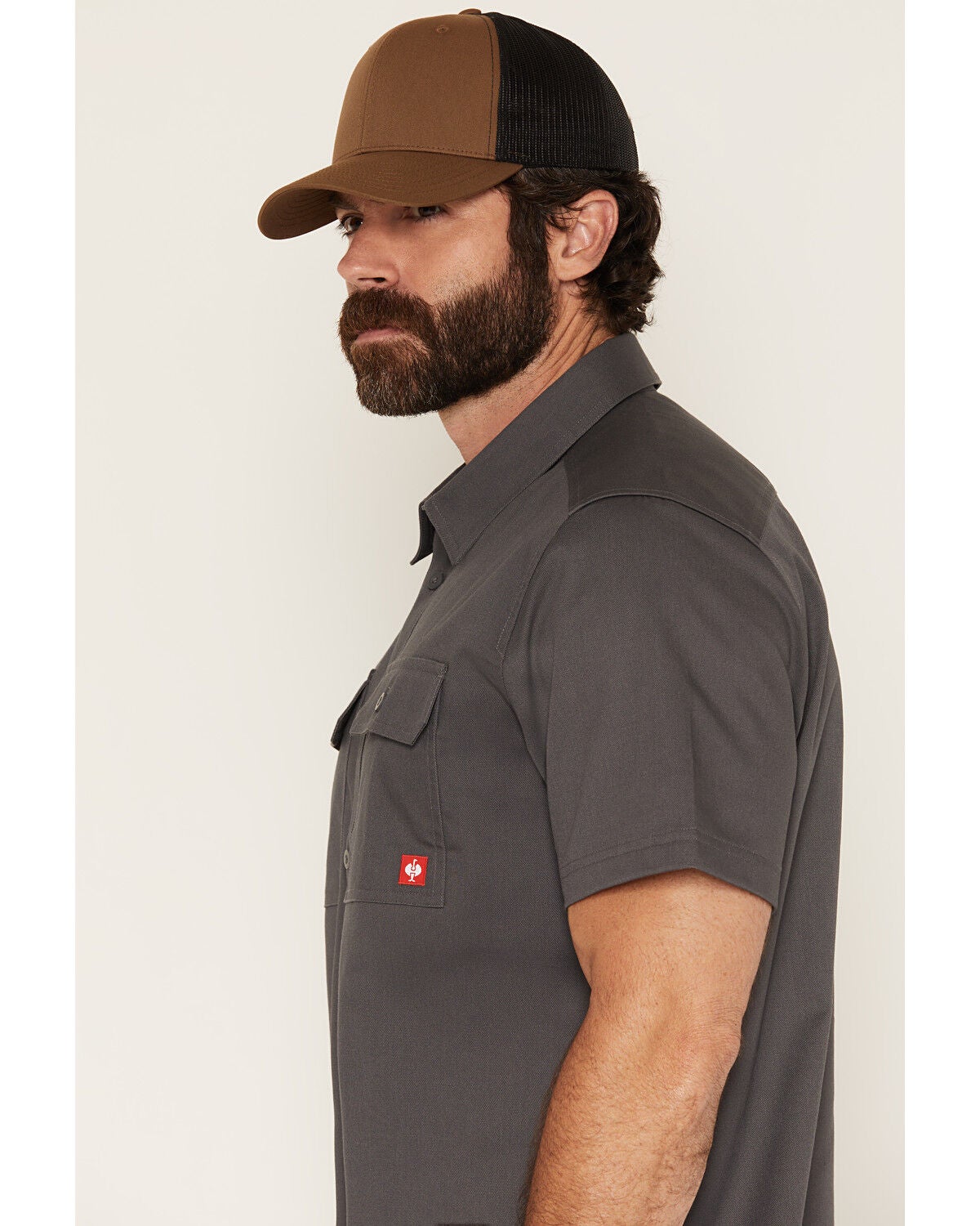 Image #2 - Strauss Men's E.S. Iconic Short Sleeve Button-Down Work Shirt, Grey, hi-res