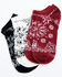 Shyanne Women's Bandana No Show Socks - 3 Pack, Jet Black, hi-res