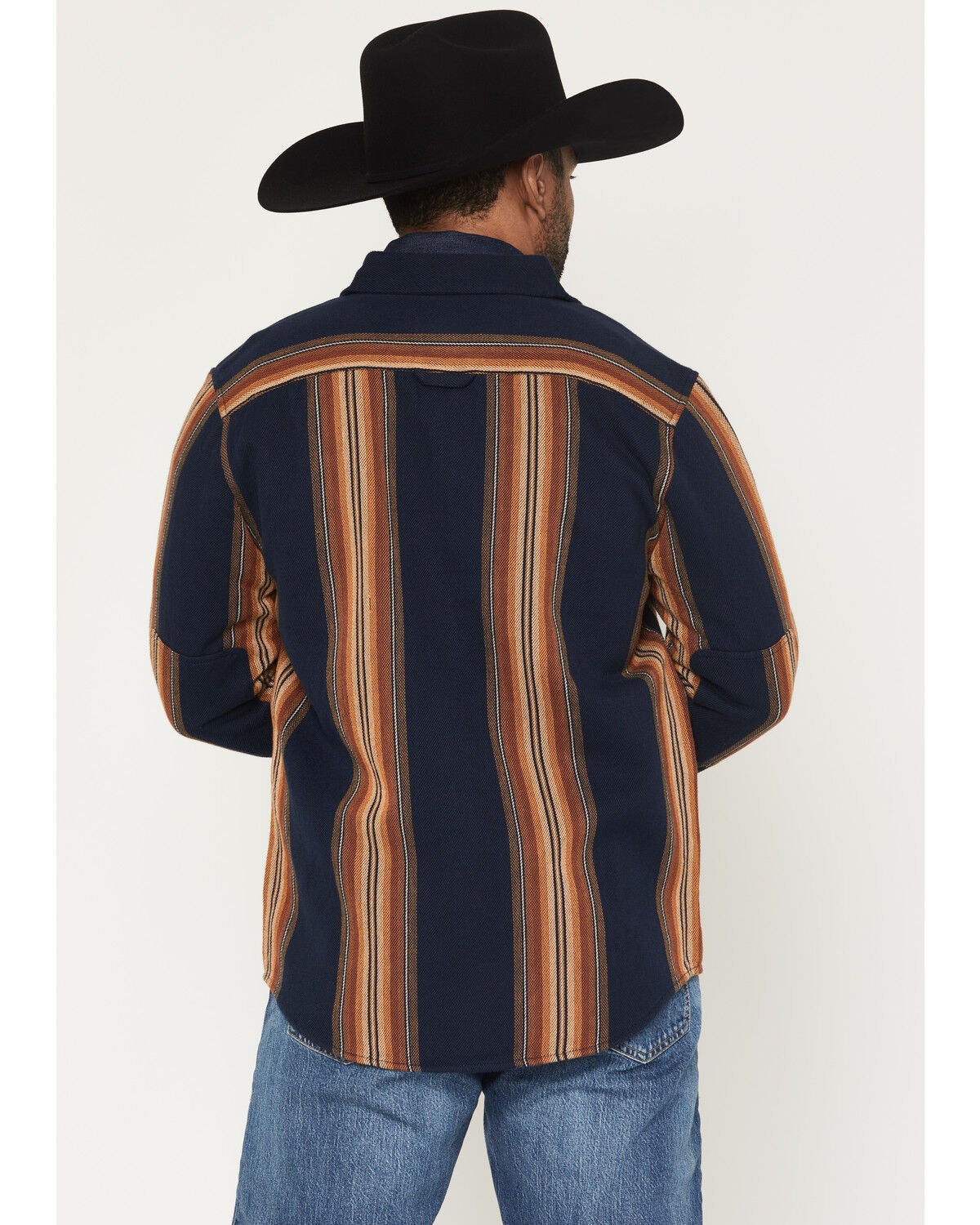 Image #4 - Pendleton Men's Weston Striped Long Sleeve Button-Down Flannel Shirt, Navy, hi-res