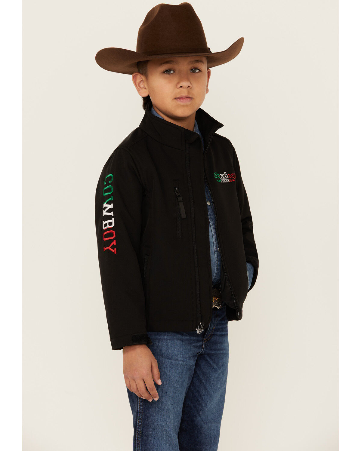Image #2 - Cowboy Hardware Boys' Hecho en Mexico Jacket, Black, hi-res