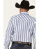 Image #4 - Wrangler 20X Men's Striped Long Sleeve Snap Western Shirt, Blue, hi-res