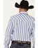 Image #4 - Wrangler 20X Men's Striped Long Sleeve Snap Western Shirt , Blue, hi-res