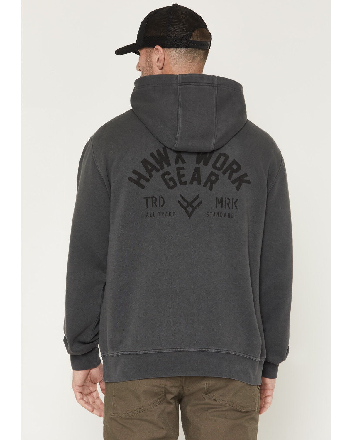Hawx Men's Graphic Hooded Sweatshirt, Charcoal, hi-res