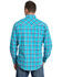 Wrangler 20X Men's Advanced Comfort Large Plaid Long Sleeve Western Shirt , Turquoise, hi-res