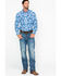 Image #6 - Rock & Roll Denim Men's Striped Southwestern Print Long Sleeve Pearl Snap Western Shirt, Light Blue, hi-res