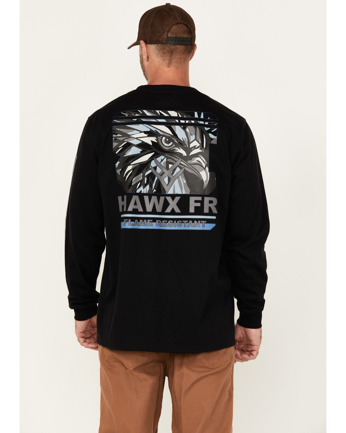 Image #1 - Hawx Men's FR Tower Long Sleeve Graphic Work T-Shirt, Black, hi-res