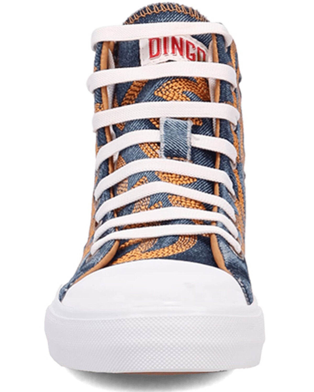 Image #4 - Dingo Women's Denim Western Stitched High-Top Sneakers, Blue, hi-res