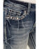 Image #4 - Grace In LA Girls' Double Horseshoe Embroidered Bootcut Stretch Denim Jeans, Blue, hi-res