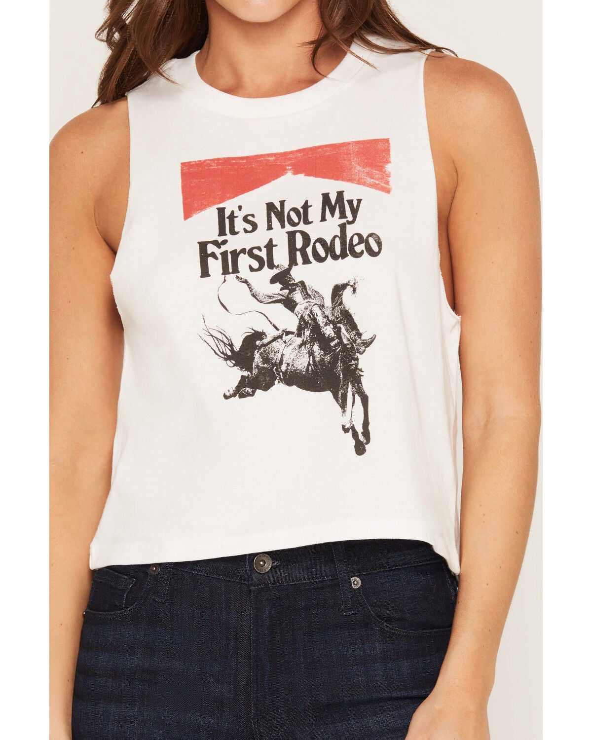 Image #3 - Girl Dangerous Women's First Rodeo Graphic Tank, White, hi-res