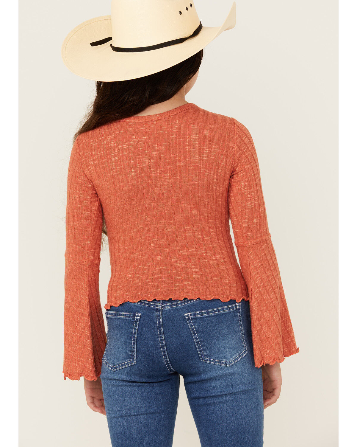 Image #4 - Shyanne Girls' Willow Long Sleeve Rib Shirt, Dark Pink, hi-res