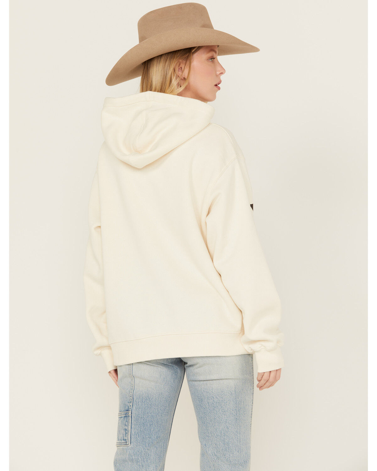 Image #4 - Wrangler Retro Women's Large Logo Hoodie, Cream, hi-res