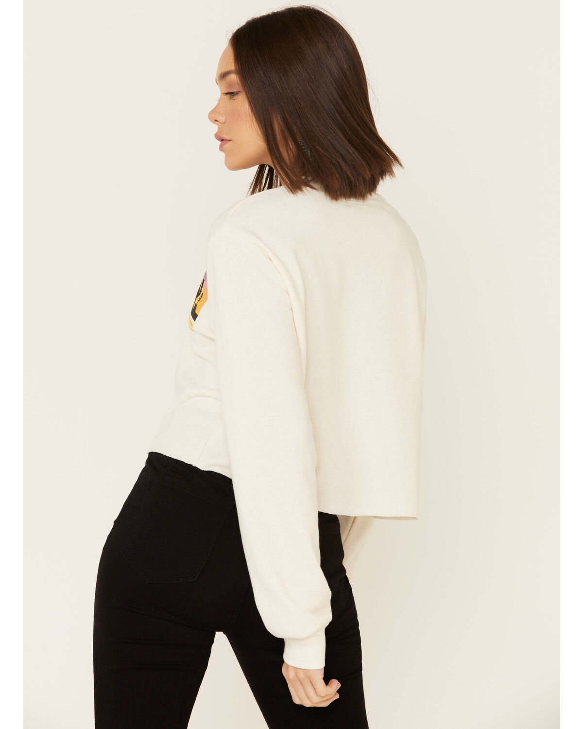 Image #5 - Cut & Paste Women's Desert Dreamer Graphic Cropped Long Sleeve Top, Cream, hi-res
