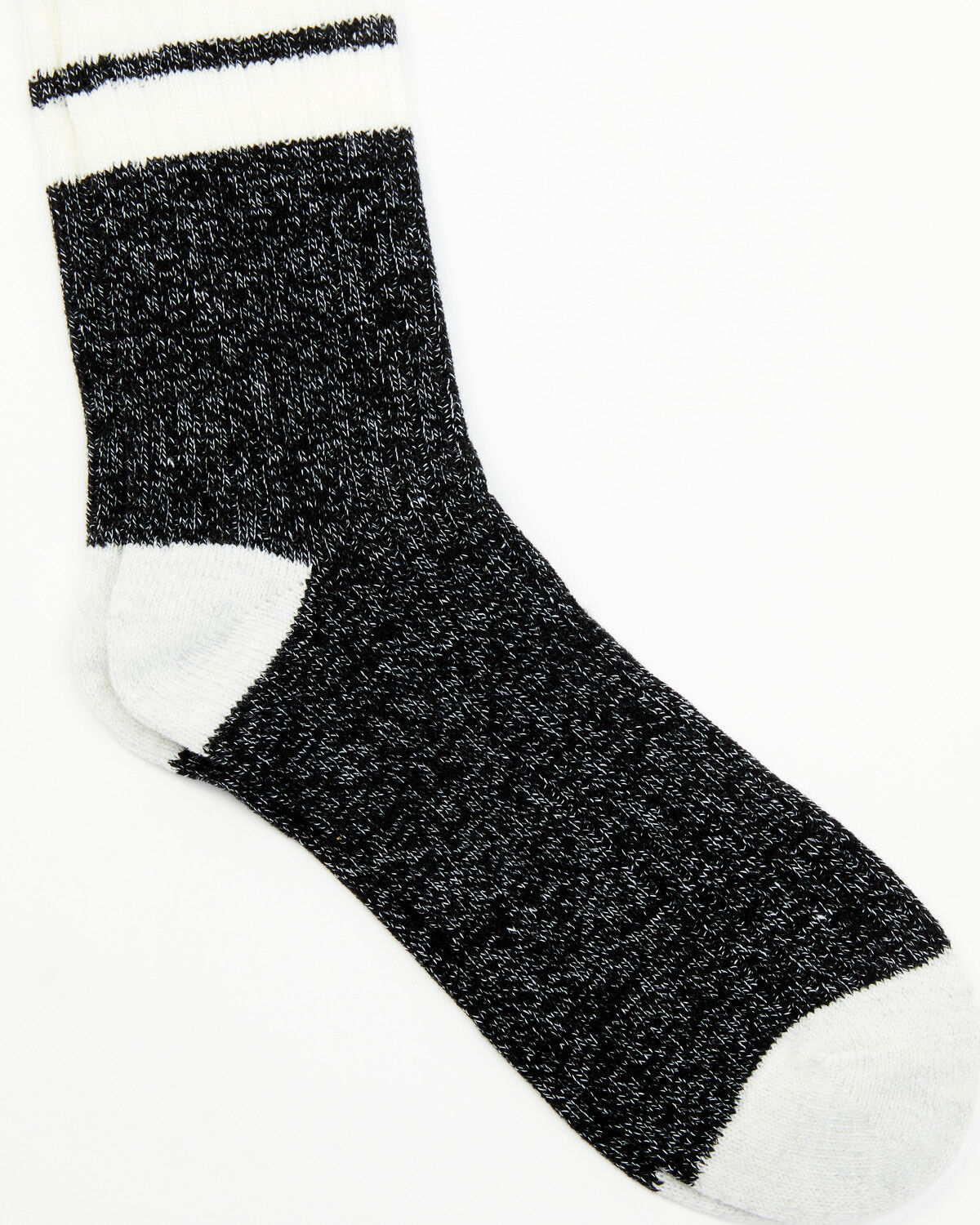 Image #1 - Brother's and Sons Men's Charcoal Rugby Stripe Crew Socks, Charcoal, hi-res