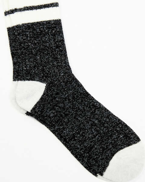 Brother's and Sons Men's Charcoal Rugby Stripe Crew Socks , Charcoal, hi-res