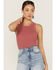 Image #1 - Panhandle Women's Ribbed Bodycon Tank, Rose, hi-res