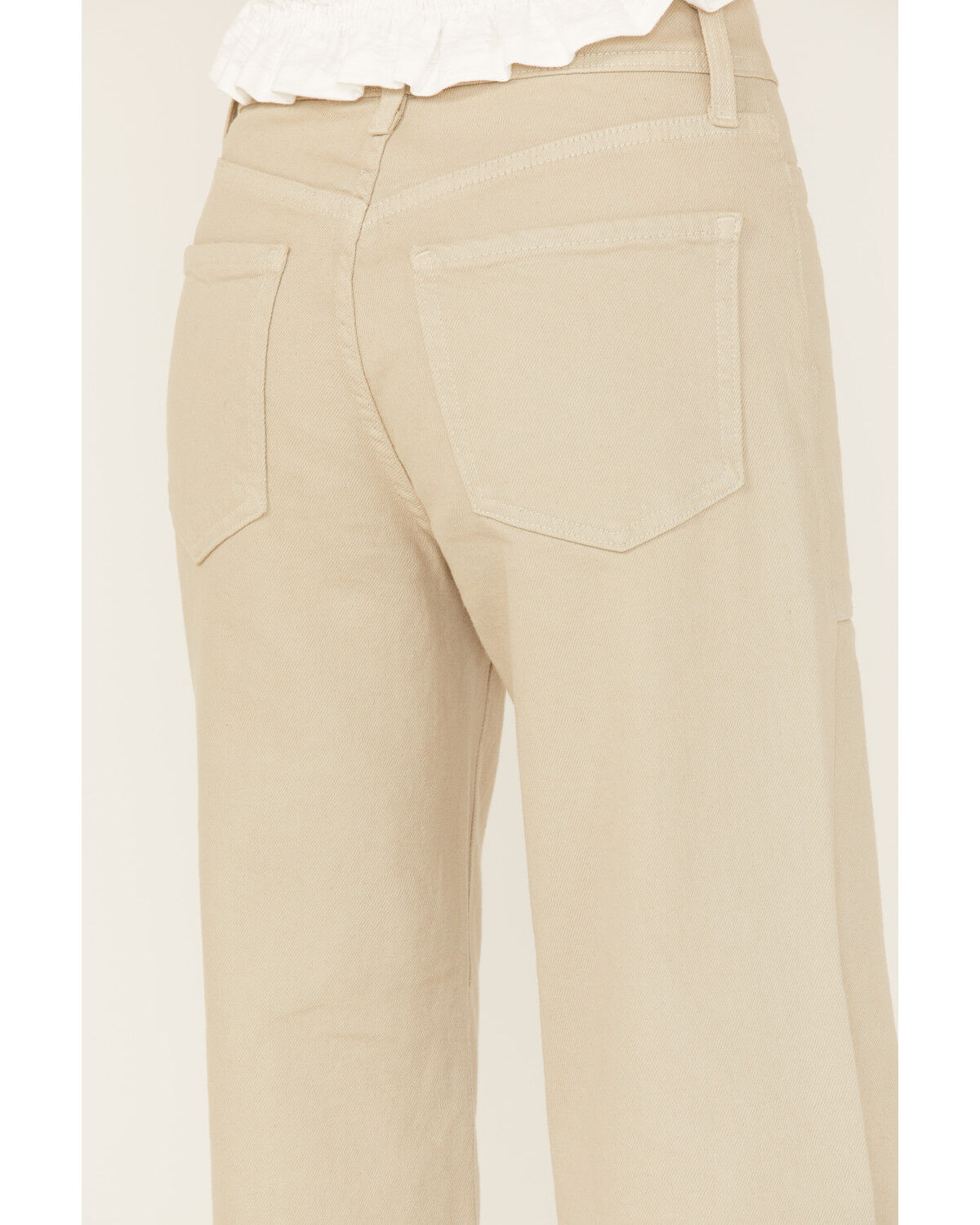 Image #4 - Just Black Denim Women's High Rise Utility Cropped Wide Jeans, Light Green, hi-res