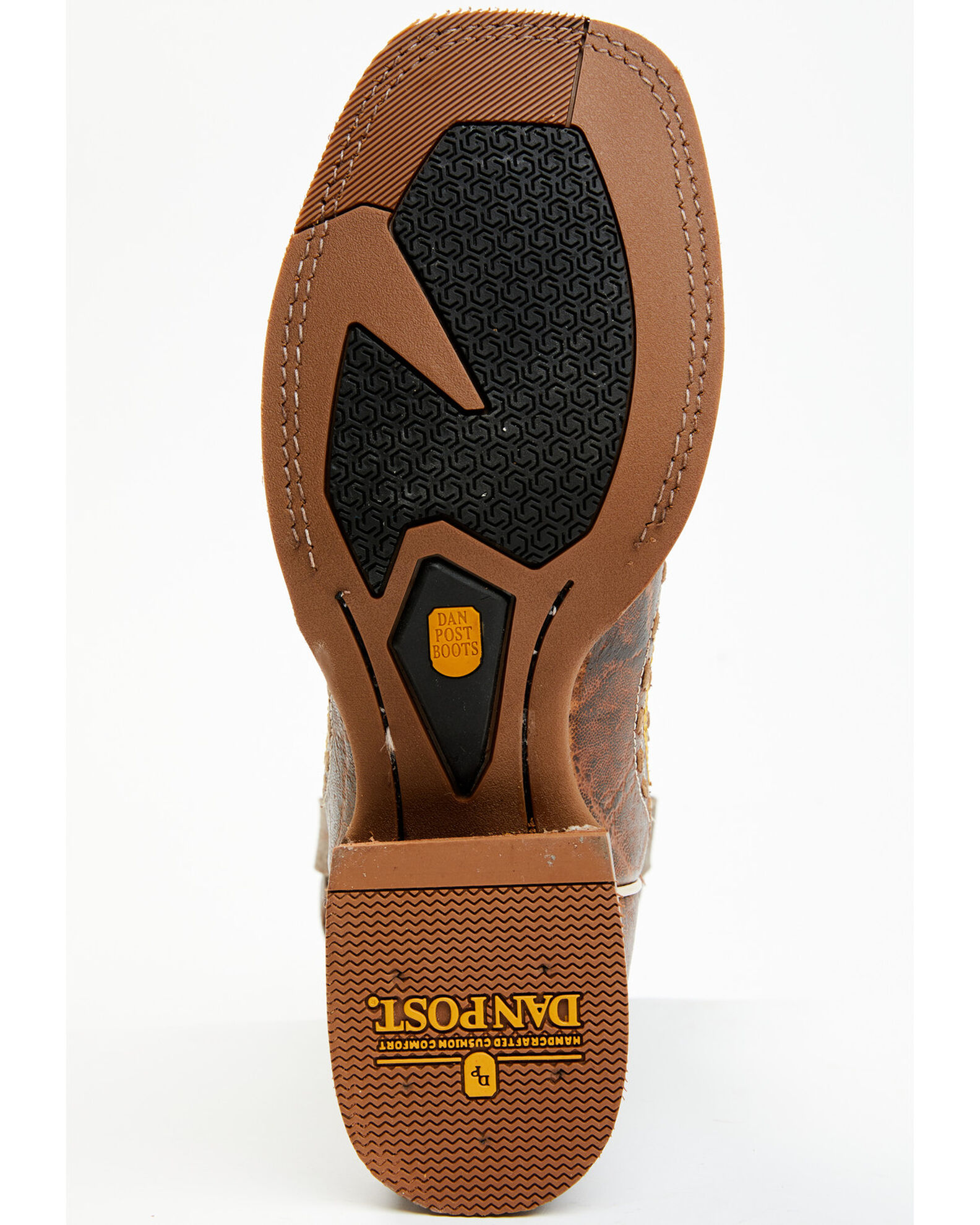 Image #7 - Dan Post Men's Inlay Embroidered Western Performance Boots - Broad Square Toe, Tan, hi-res