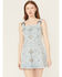 Image #1 - Blue B Women's Light Wash Embellished Buckle Strap Denim Mini Dress, Light Wash, hi-res