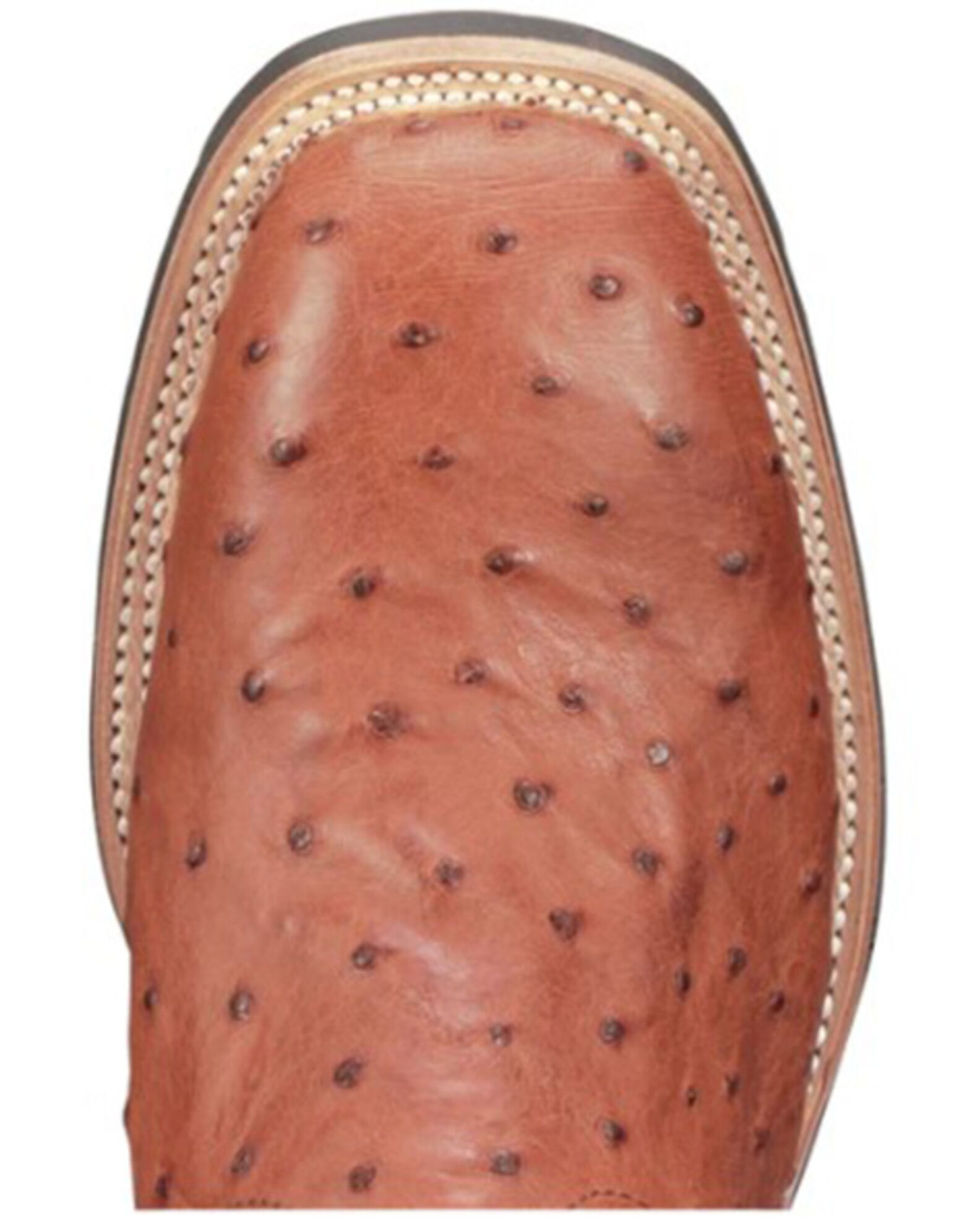 Image #5 - Lucchese Men's Rowdy Ostrich Skin Western Boots - Broad Square Toe, Cognac, hi-res