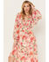 Image #2 - Flying Tomato Women's Floral Print Long Sleeve Midi Dress, Pink, hi-res