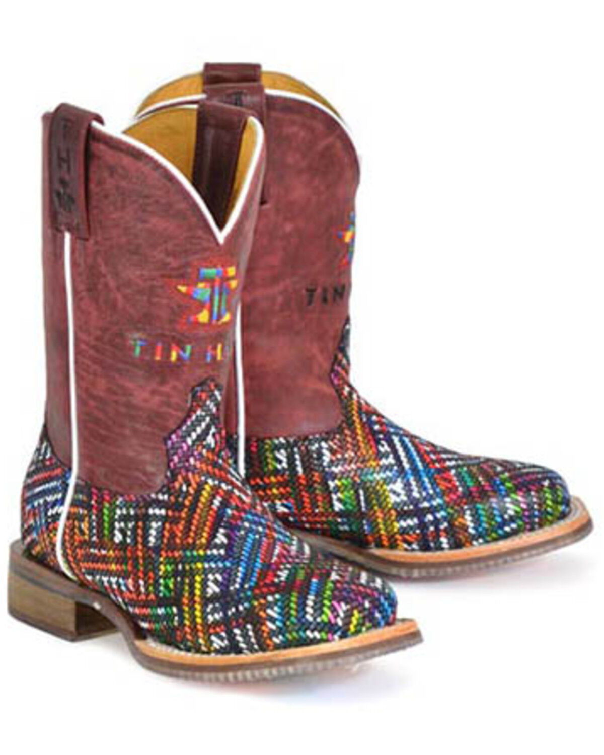 Image #1 - Tin Haul Girls' Prismatic Western Boots - Broad Square Toe, Multi, hi-res