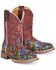 Image #1 - Tin Haul Girls' Prismatic Western Boots - Broad Square Toe, Multi, hi-res