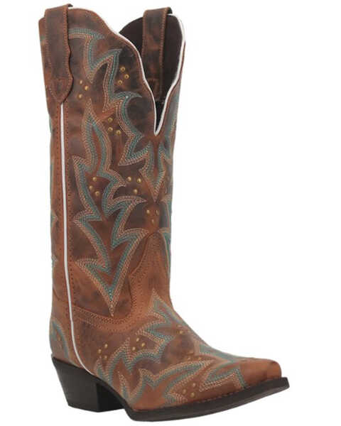 Laredo Women's Adrian Wide Calf Western Boots - Snip Toe, Tan, hi-res