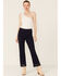 Image #1 - Free People Women's Disco Wild Laces Pull On Flare Pants, Indigo, hi-res