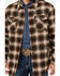 Image #3 - Rock & Roll Denim Men's Plaid Print Snap Shacket, Dark Brown, hi-res