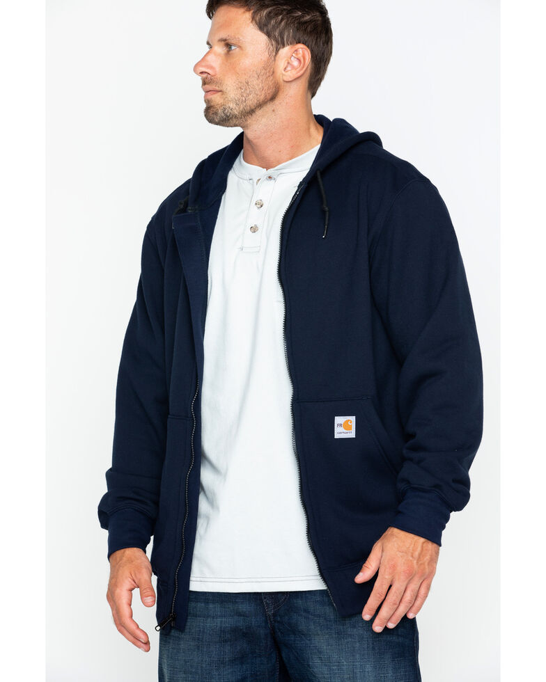 Carhartt Men's Zip-Front Heavyweight FR Work Jacket, Navy, hi-res