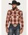 Image #1 - Pendleton Men's Frontier Plaid Print Long Sleeve Snap Western Shirt, Brick Red, hi-res