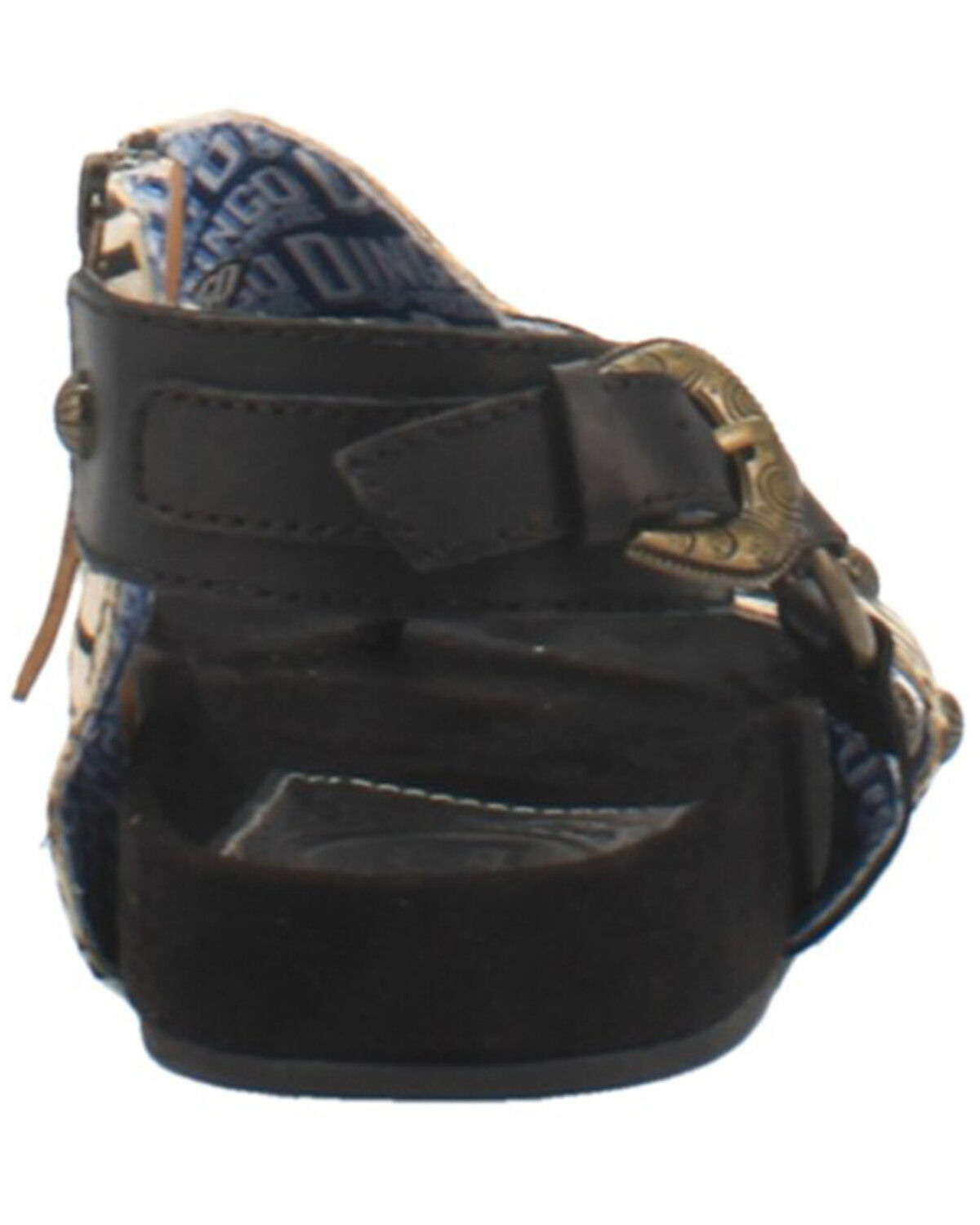 Image #5 - Dingo Women's Sage Brush Zebra Print Calf Hair Sandal, Black, hi-res