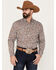 Image #1 - Roper Men's Amarillo Paisley Print Long Sleeve Button Down Western Shirt, Dark Orange, hi-res