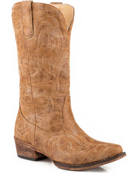 Roper Women's Riley Vintage Western Boots - Snip Toe, Tan, hi-res