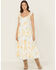 Image #1 - Ash & Violet Women's Floral Print Sleeveless Floral Print Midi Dress, Yellow, hi-res