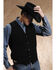 Image #1 - Roper Men's Suede Buckle Tie Vest, Black, hi-res