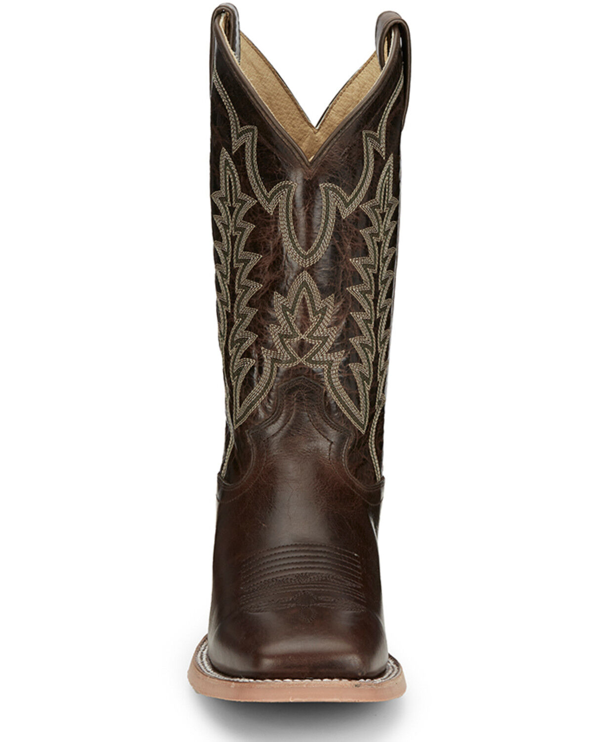 Image #4 - Justin Men's Lyle Umber Western Boots - Broad Square Toe, Dark Brown, hi-res