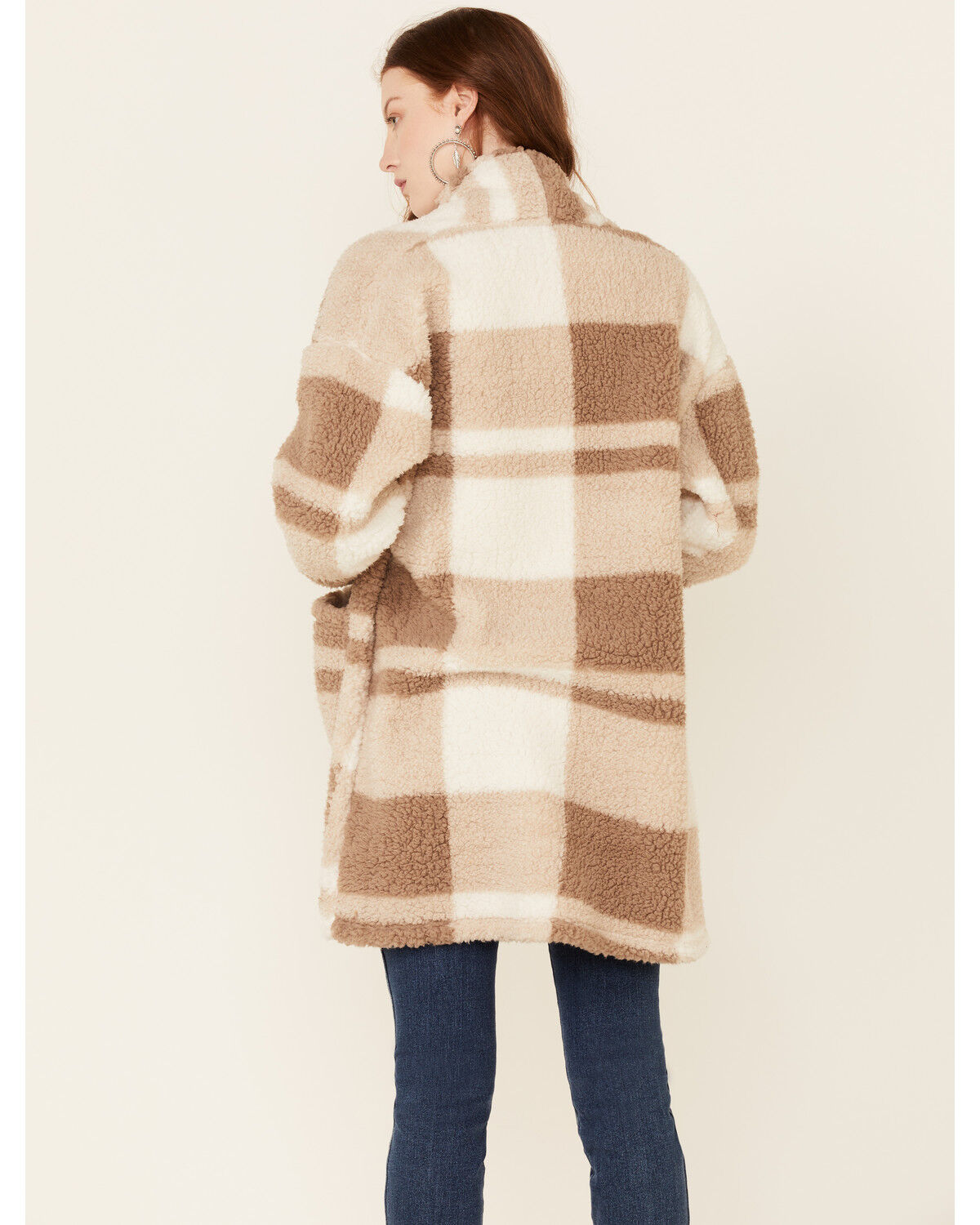 open front sherpa cardigan