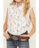 Image #3 - Ely Walker Girls' Wallpaper Floral Sleeveless Snap Western Shirt, White, hi-res