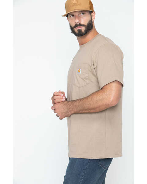 Carhartt Men's Loose Fit Heavyweight Logo Pocket Work T-Shirt - Big & Tall, Desert, hi-res
