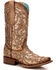 Corral Women's Orix Glitter Inlay & Studded Western Boots - Square Toe, Brown, hi-res