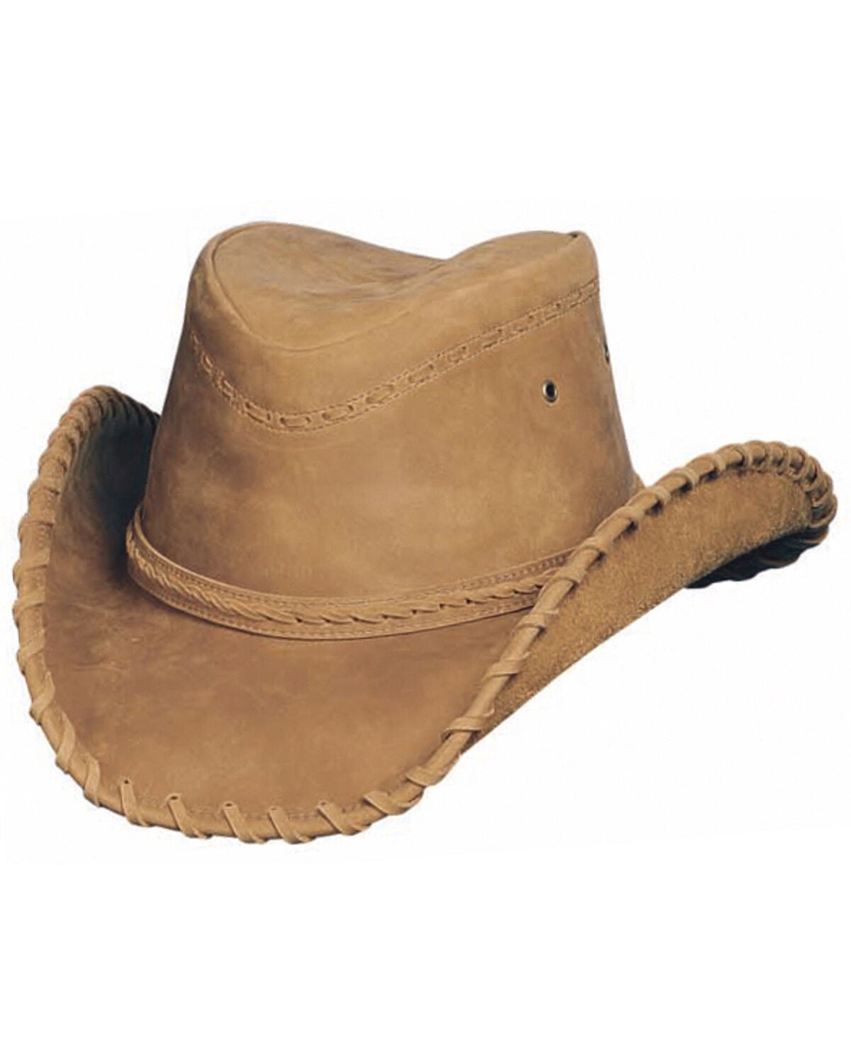 Bullhide Men's Sydney Leather Hat, Tobacco, hi-res