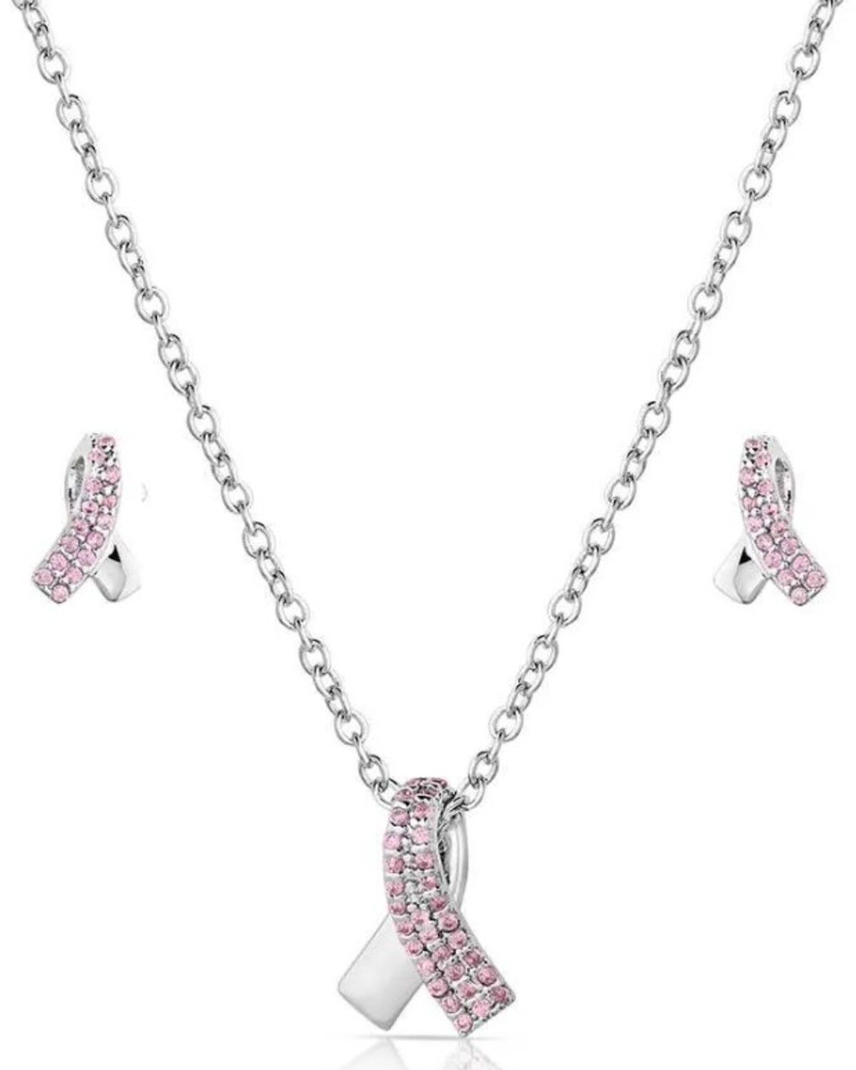 Image #1 - Montana Silversmiths Women's Hope & Strength Ribbon Jewelry Set - 2 Piece, Silver, hi-res
