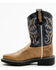 Old West Boys' Leather Work Rubber Western Boots - Square Toe, Tan, hi-res
