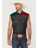 Image #1 - Cody James Men's Mexico Flag Eagle Bubba Sleeveless Snap Western Shirt, Charcoal, hi-res
