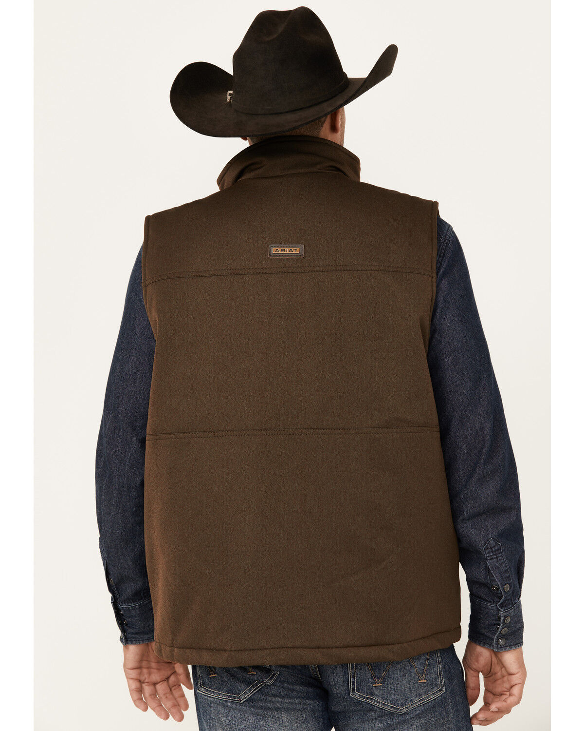 Image #4 - Ariat Men's Abilene Heavyweight Insulated Vest, Brown, hi-res