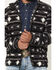 Image #3 - Rock & Roll Denim Men's Southwestern Striped Berber Jacket, Charcoal, hi-res