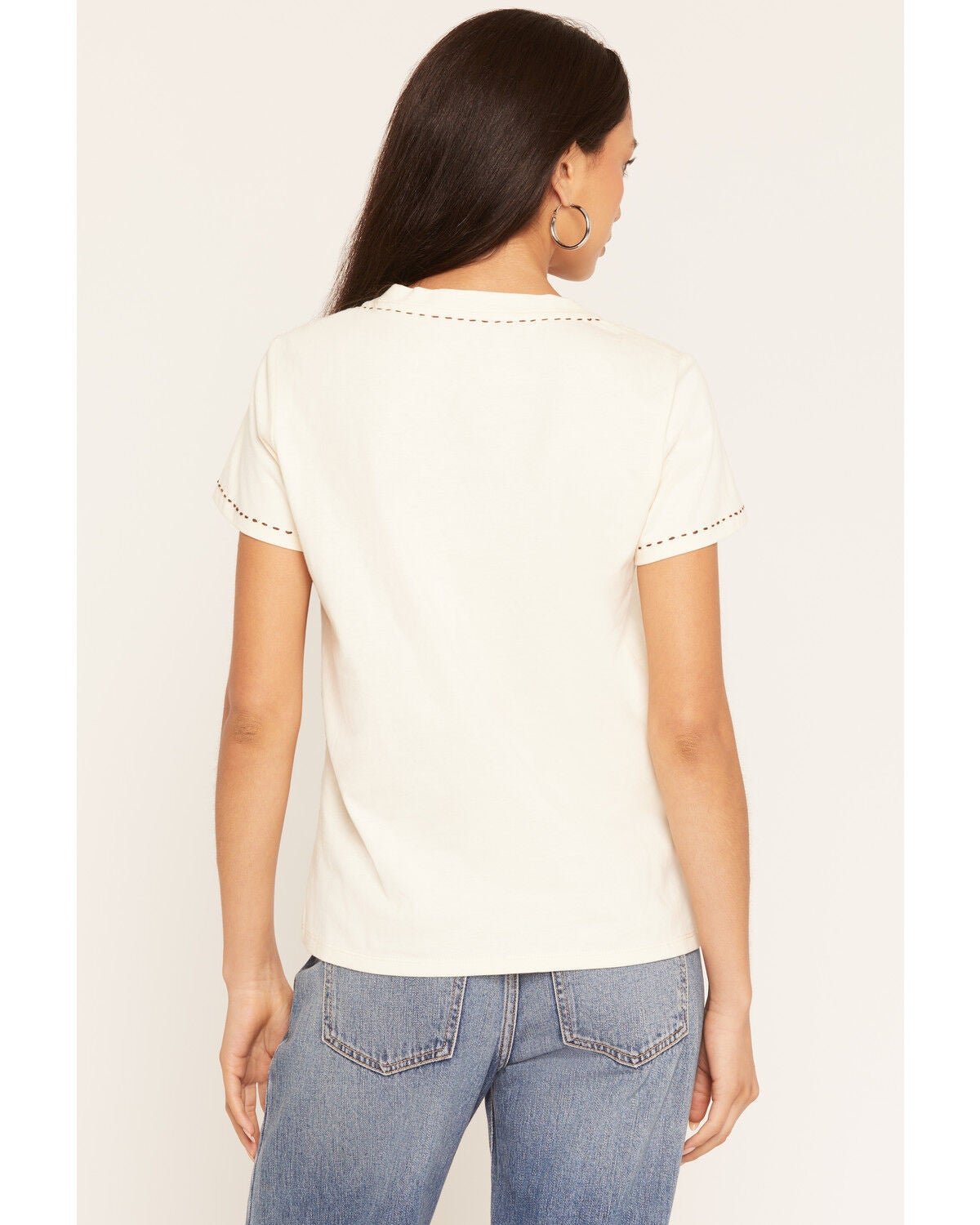 Image #4 - Rodeo Quincy X Boot Barn Women's Rodeo Rose Short Sleeve Graphic T-Shirt, Cream, hi-res